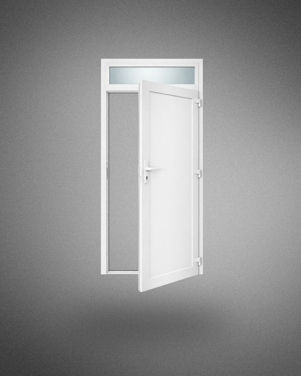 Porte de service avec imposte vitrée – poignée droite – 2050×800 mm