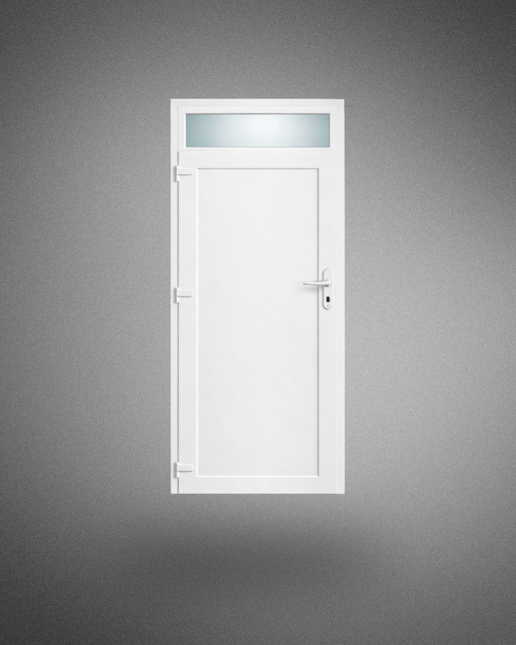 Porte de service avec imposte vitrée – poignée droite – 2050×800 mm