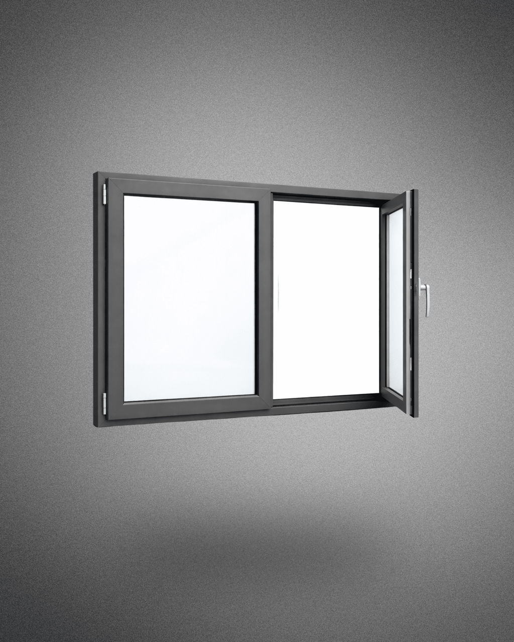 Fenêtre 2 vantaux – 1250×1000 mm – gris anthracite - PEM - Fenêtre PVC
