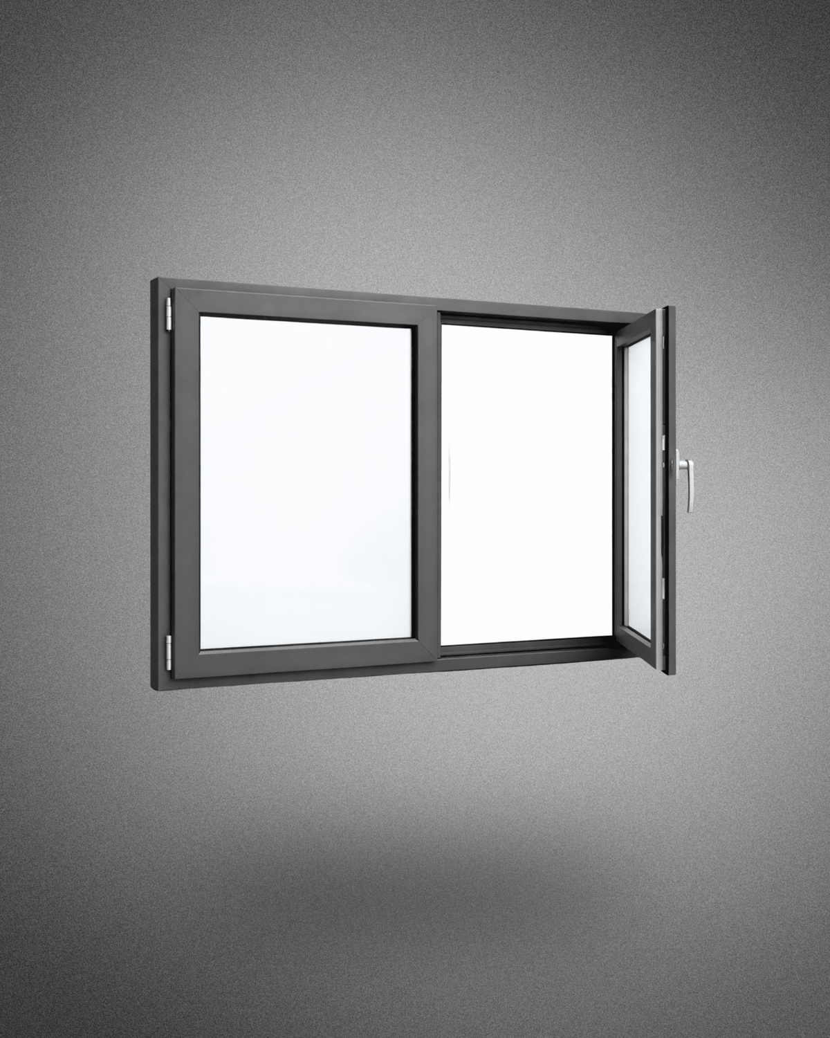 Fenêtre 2 vantaux – 1250×1000 mm – gris anthracite - PEM - Fenêtre PVC