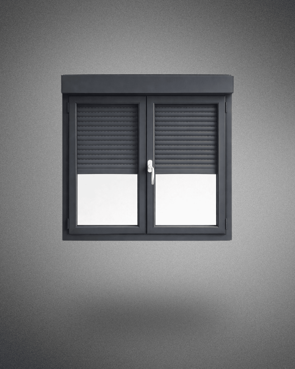 Fenêtre 2 vantaux avec volets roulants – 1250×1200 mm - PEM - Fenêtre PVC