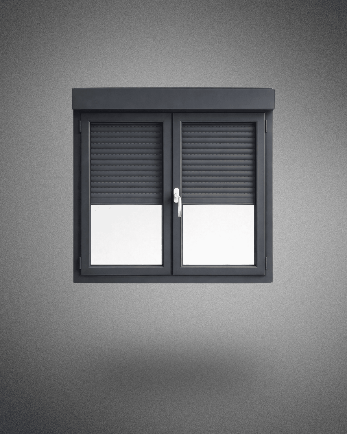 Fenêtre 2 vantaux avec volets roulants – 1250×1200 mm - PEM - Fenêtre PVC
