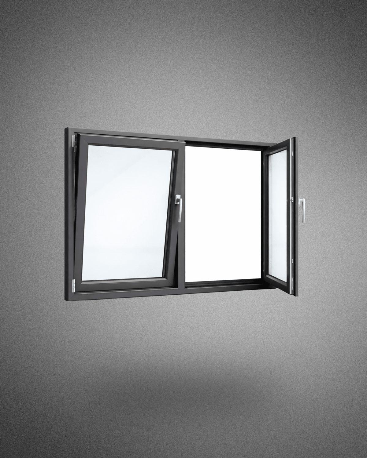 Fenêtre 2 vantaux oscillo - battante – 1250×1000 mm – gris anthracite - PEM - Fenêtre PVC