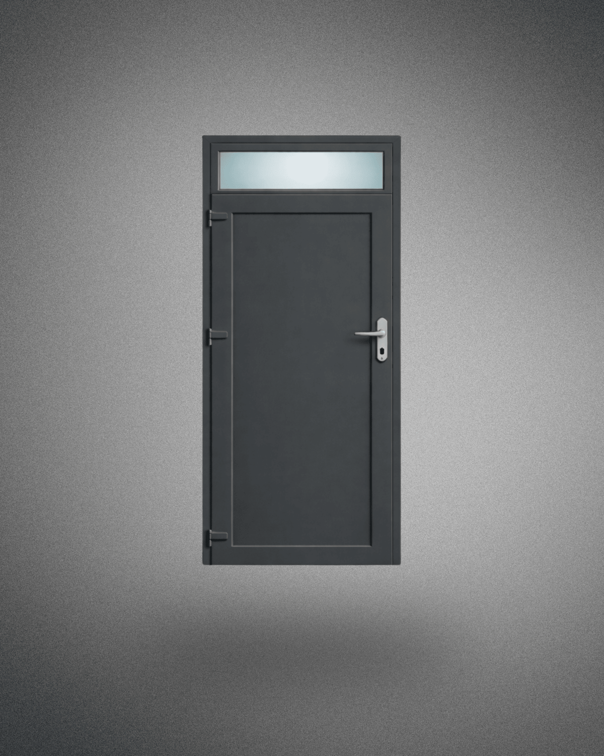 Porte de service avec imposte vitrée – poignée droite – 2050×800 mm - PEM - Porte de service PVC
