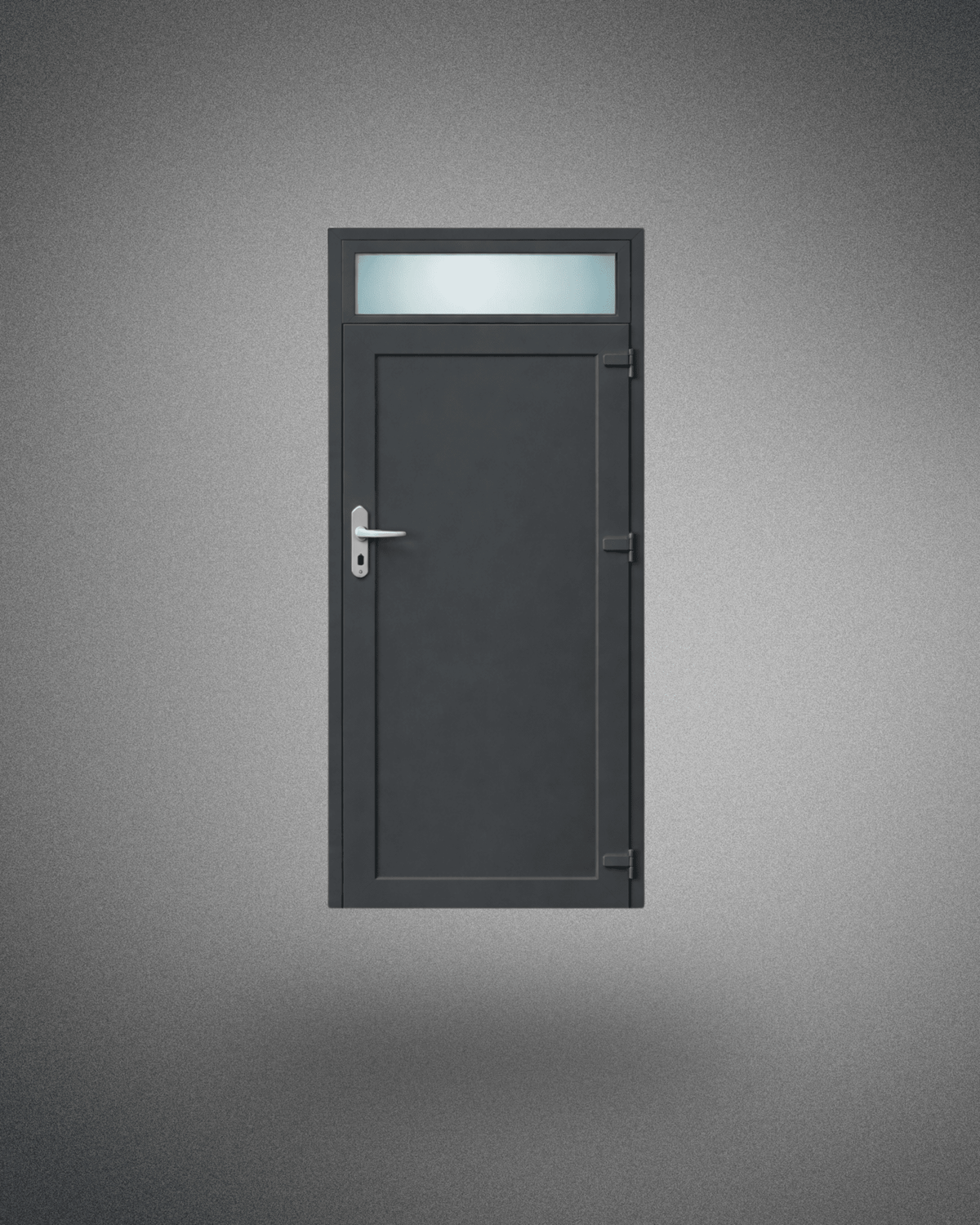 Porte de service avec imposte vitrée - poignée gauche – 2050×800 mm - PEM - Porte de service PVC