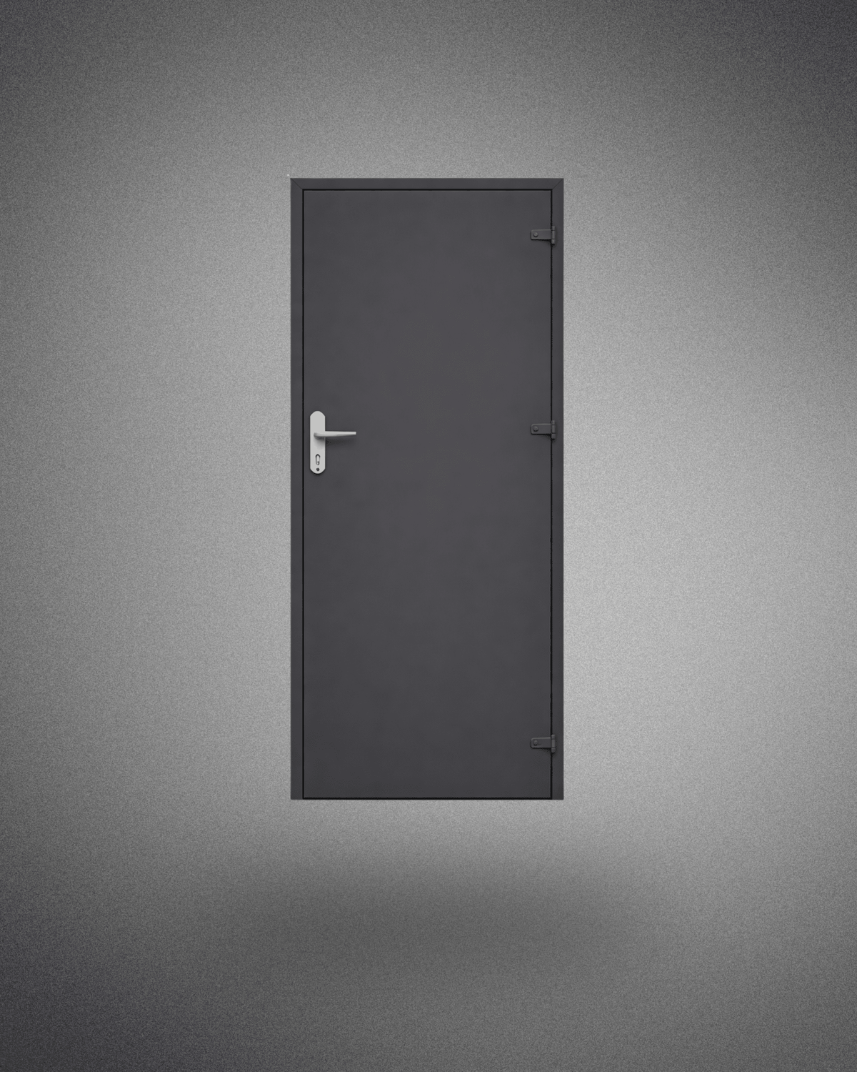 Porte de service pleine – poignée gauche - 2050×800 mm - PEM - Porte de service PVC