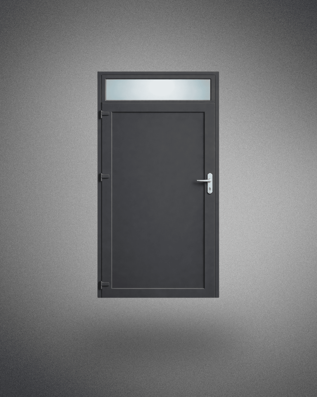 Porte de service – poignée droite – 2150×900 mm – gris anthracite - PEM - Porte de service PVC