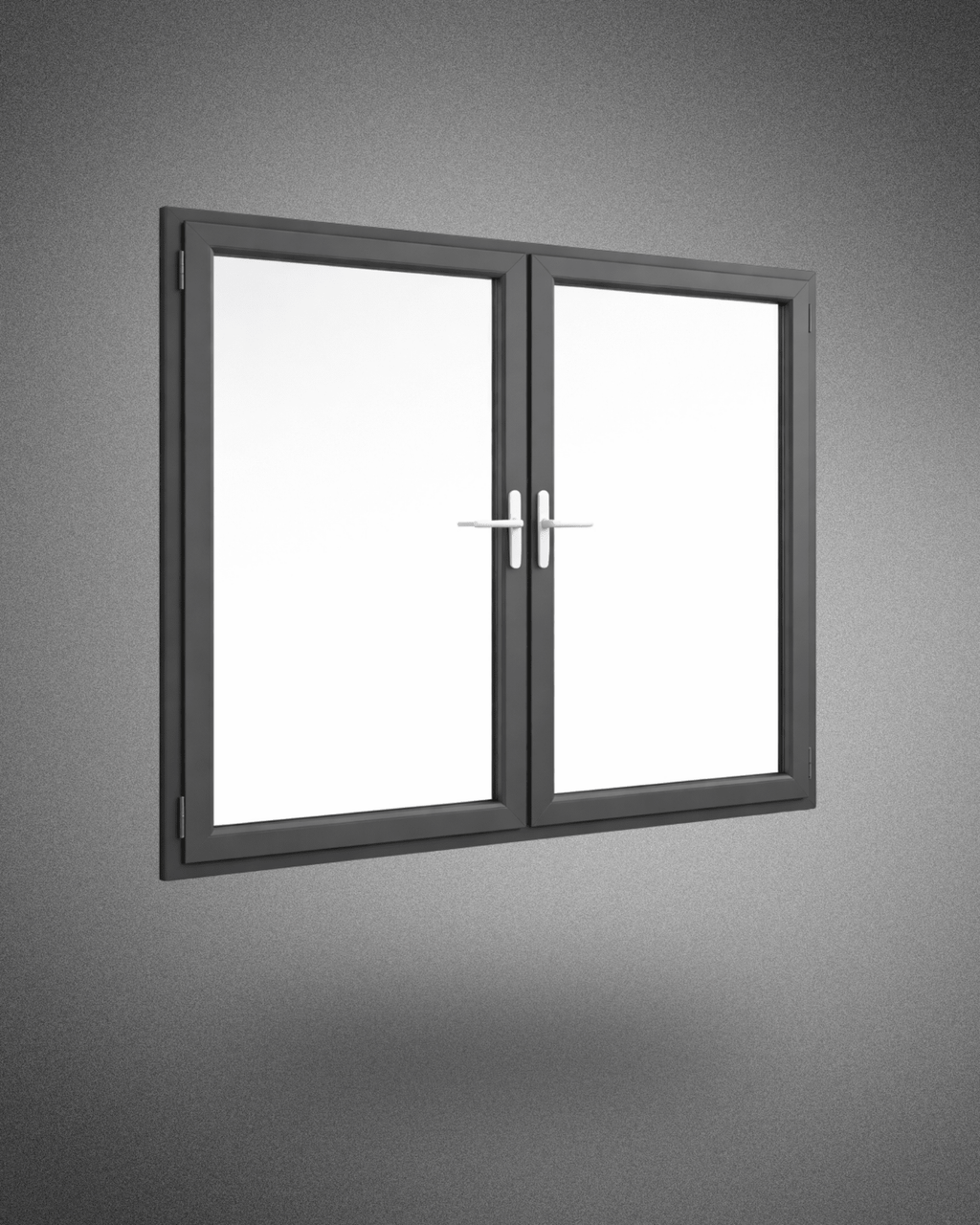 Porte - fenêtre 2 vantaux – 2150×1200 mm – gris anthracite - PEM - Porte - fenêtre PVC