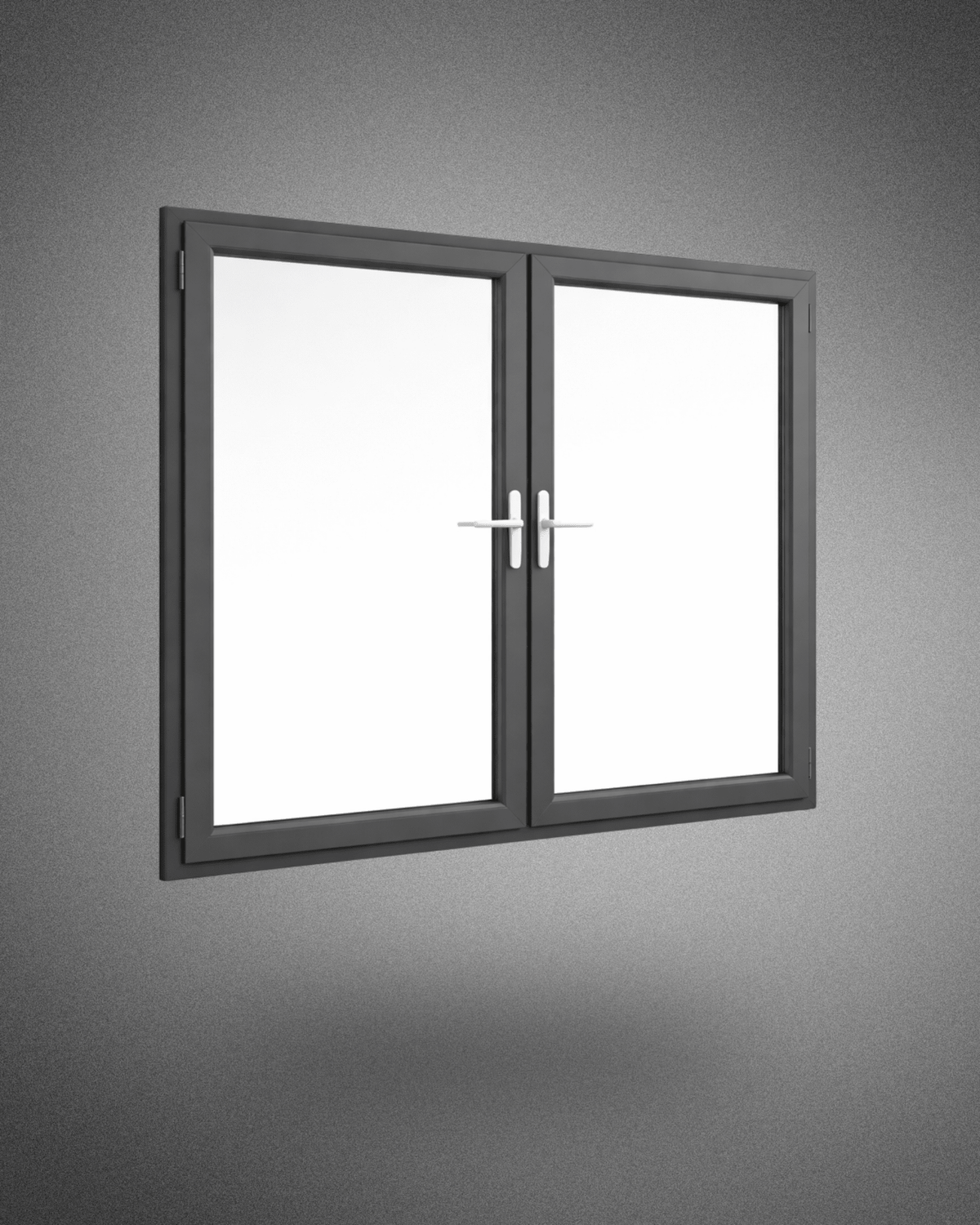 Porte - fenêtre 2 vantaux – 2150×1200 mm – gris anthracite - PEM - Porte - fenêtre PVC