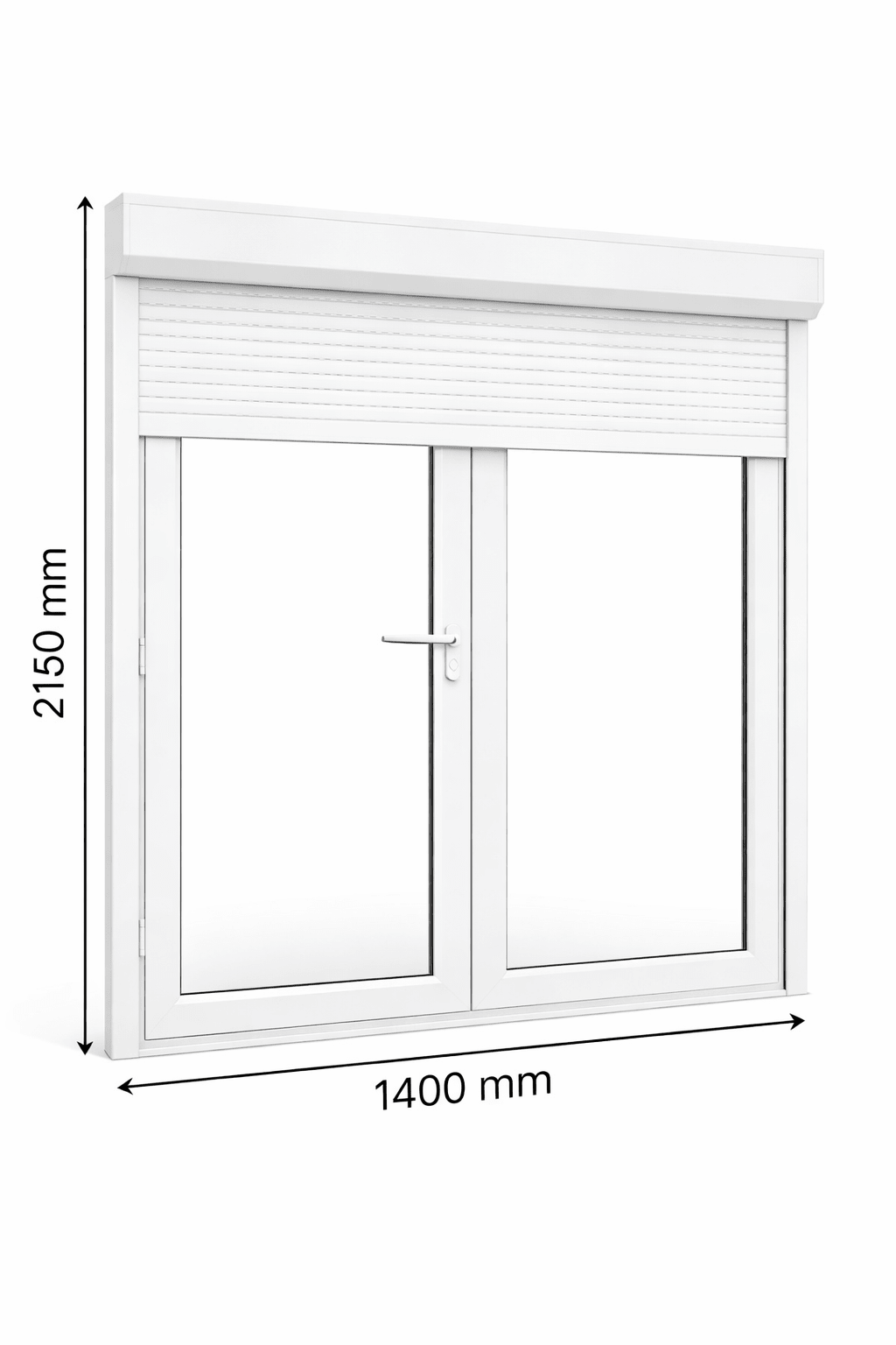 Porte - fenêtre 2 vantaux – 2150×1400 mm - PEM - Porte - fenêtre PVC