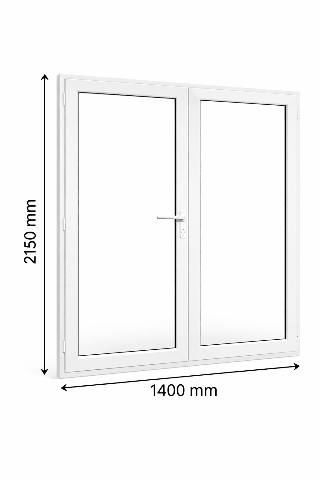 Porte - fenêtre 2 vantaux – 2150×1400 mm - PEM - Porte - fenêtre PVC