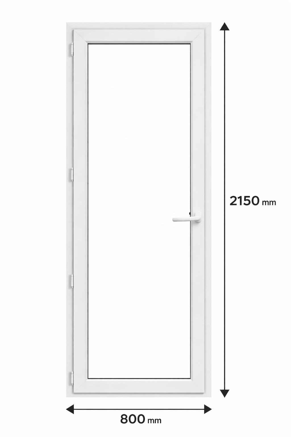 Porte - fenêtre – poignée droite – 2150×800 mm - PEM - Porte - fenêtre PVC